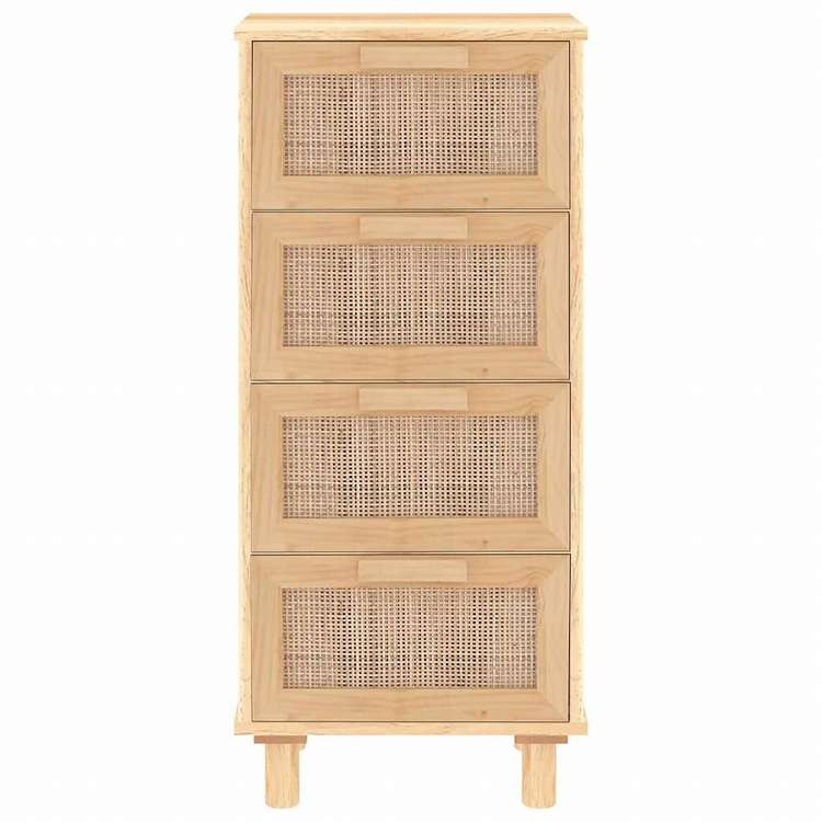 vidaXL サイドボード ブラウン 40x30x90 cm パイン無垢材&天然ラタン家具 キャビネット&収納 サイドボード(代引不可)