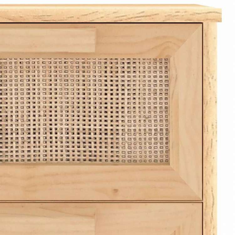 vidaXL サイドボード ブラウン 40x30x90 cm パイン無垢材&天然ラタン家具 キャビネット&収納 サイドボード(代引不可)