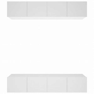 vidaXL テレビキャビネット 4点 ホワイト 80x30x30 cm エンジニアリングウッド家具 AVラック・テレビ台(代引不可)
