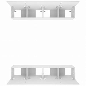 vidaXL テレビキャビネット 4点 ホワイト 80x30x30 cm エンジニアリングウッド家具 AVラック・テレビ台(代引不可)