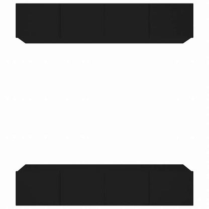 vidaXL テレビキャビネット 4点 ブラック 80x30x30 cm エンジニアリングウッド家具 AVラック・テレビ台(代引不可)