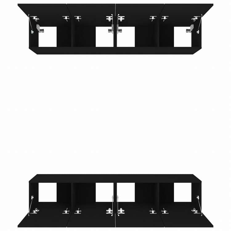 vidaXL テレビキャビネット 4点 ブラック 80x30x30 cm エンジニアリングウッド家具 AVラック・テレビ台(代引不可)