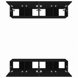 vidaXL テレビキャビネット 4点 ブラック 80x30x30 cm エンジニアリングウッド家具 AVラック・テレビ台(代引不可)