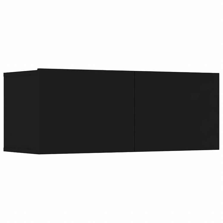 vidaXL テレビキャビネット 4点 ブラック 80x30x30 cm エンジニアリングウッド家具 AVラック・テレビ台(代引不可)