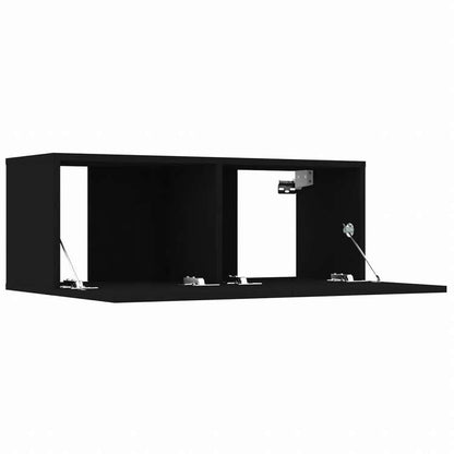 vidaXL テレビキャビネット 4点 ブラック 80x30x30 cm エンジニアリングウッド家具 AVラック・テレビ台(代引不可)