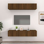 vidaXL テレビキャビネット 4点 ブラウンオーク 80x30x30 cm エンジニアリングウッド家具 AVラック・テレビ台(代引不可)