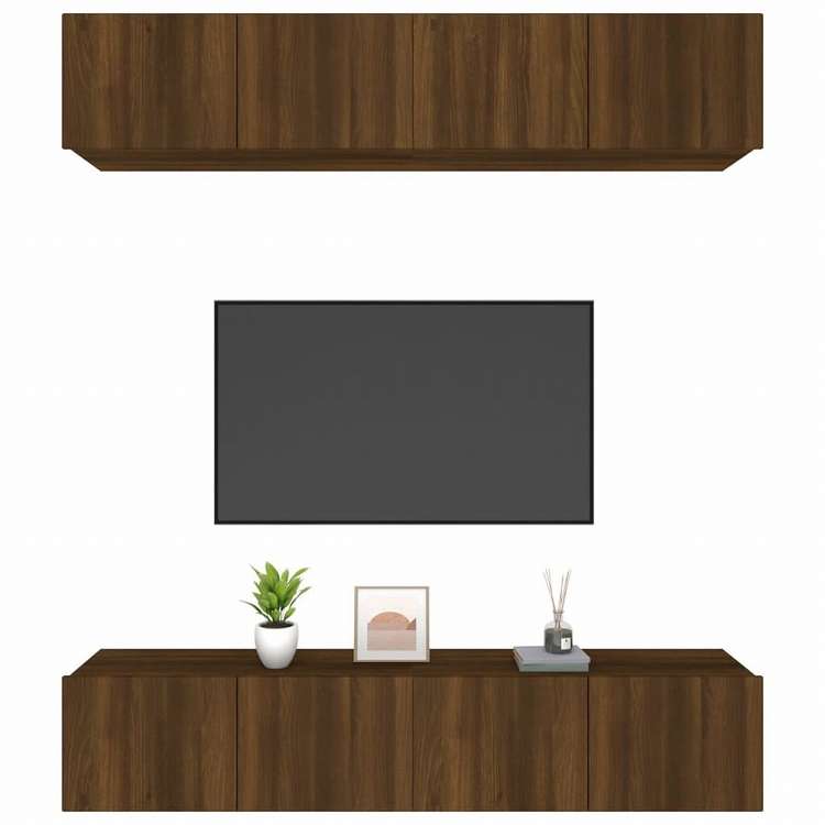 vidaXL テレビキャビネット 4点 ブラウンオーク 80x30x30 cm エンジニアリングウッド家具 AVラック・テレビ台(代引不可)