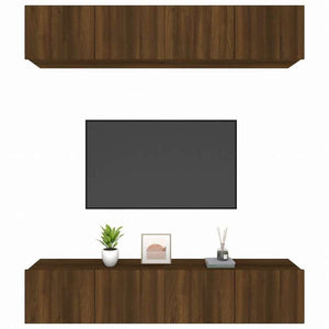 vidaXL テレビキャビネット 4点 ブラウンオーク 80x30x30 cm エンジニアリングウッド家具 AVラック・テレビ台(代引不可)