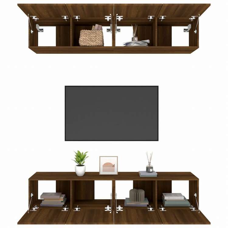 vidaXL テレビキャビネット 4点 ブラウンオーク 80x30x30 cm エンジニアリングウッド家具 AVラック・テレビ台(代引不可)