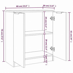 vidaXL サイドボード 2点 ブラウン オーク 60x30x70cm エンジニアリングウッド家具 キャビネット&収納 サイドボード(代引不可)