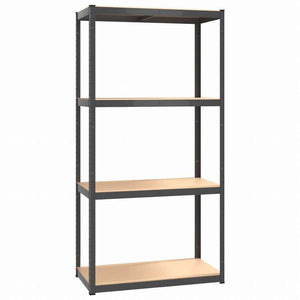 vidaXL 4段収納棚 アントラシート スチール&エンジニアリングウッドビジネス&工業用 工業用収納 業務用収納棚(代引不可)