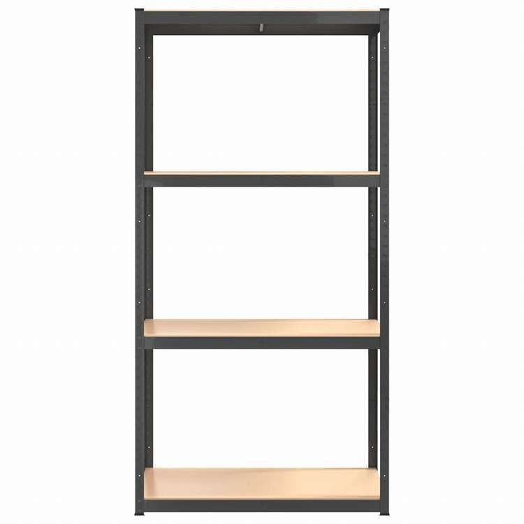 vidaXL 4段収納棚 アントラシート スチール&エンジニアリングウッドビジネス&工業用 工業用収納 業務用収納棚(代引不可)