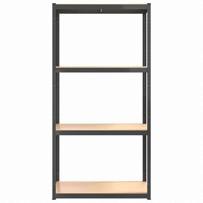 vidaXL 4段収納棚 アントラシート スチール&エンジニアリングウッドビジネス&工業用 工業用収納 業務用収納棚(代引不可)