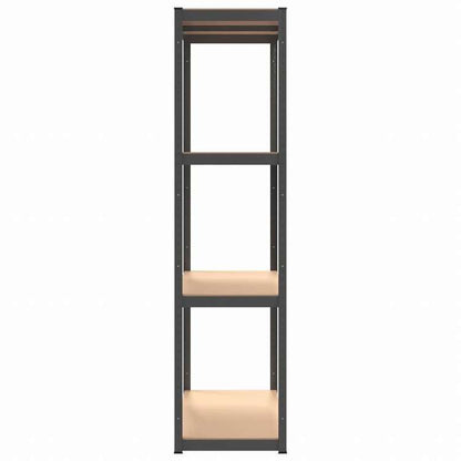 vidaXL 4段収納棚 アントラシート スチール&エンジニアリングウッドビジネス&工業用 工業用収納 業務用収納棚(代引不可)