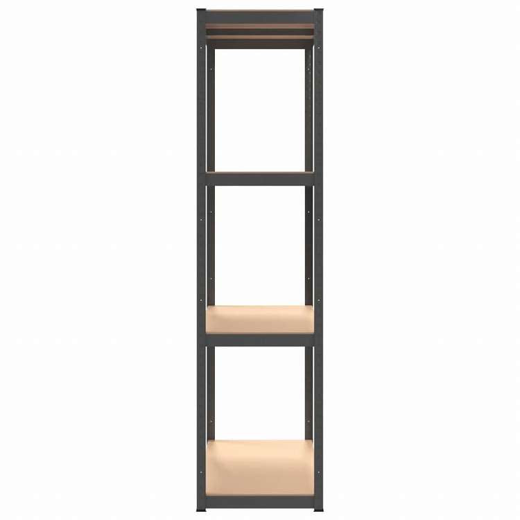vidaXL 4段収納棚 アントラシート スチール&エンジニアリングウッドビジネス&工業用 工業用収納 業務用収納棚(代引不可)