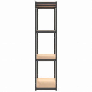 vidaXL 4段収納棚 アントラシート スチール&エンジニアリングウッドビジネス&工業用 工業用収納 業務用収納棚(代引不可)
