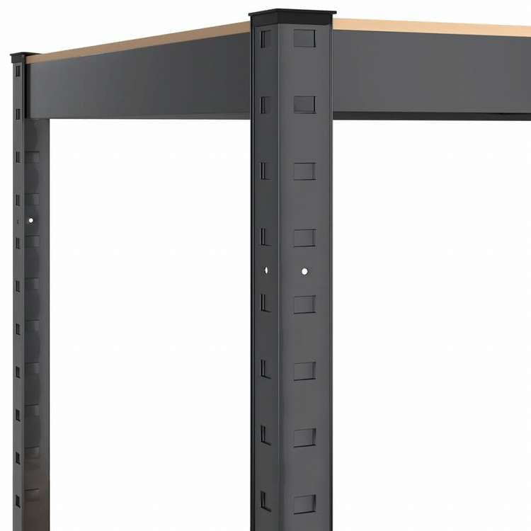 vidaXL 4段収納棚 アントラシート スチール&エンジニアリングウッドビジネス&工業用 工業用収納 業務用収納棚(代引不可)