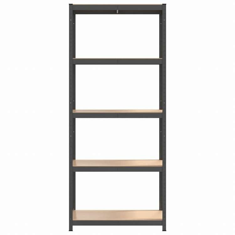 vidaXL 5段収納棚 アントラシート スチール&エンジニアリングウッドビジネス&工業用 工業用収納 業務用収納棚(代引不可)
