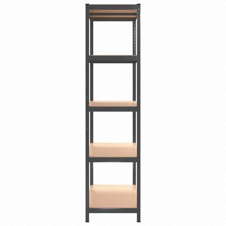 vidaXL 5段シェルフ 2点 アントラシート スチール&エンジニアリングウッドビジネス&工業用 工業用収納 業務用収納棚(代引不可)