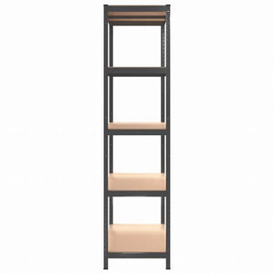 vidaXL 5段シェルフ 2点 アントラシート スチール&エンジニアリングウッドビジネス&工業用 工業用収納 業務用収納棚(代引不可)