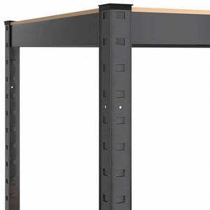 vidaXL 5段シェルフ 2点 アントラシート スチール&エンジニアリングウッドビジネス&工業用 工業用収納 業務用収納棚(代引不可)
