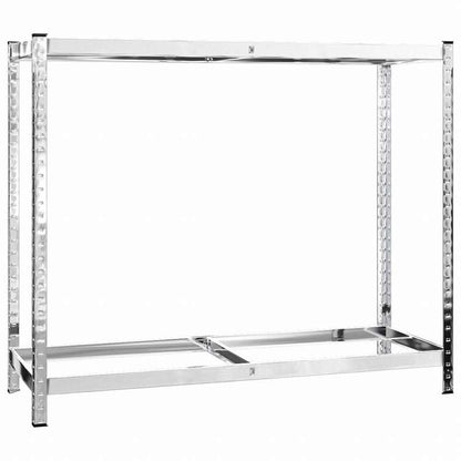 vidaXL 2段型 タイヤラック シルバー 110x40x110 cm 亜鉛メッキ鋼ビジネス&工業用 工業用収納 業務用収納棚(代引不可)