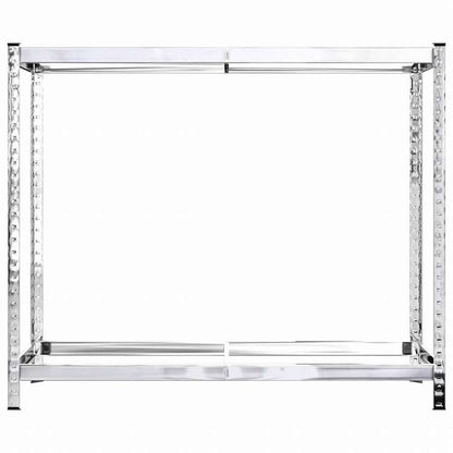 vidaXL 2段型 タイヤラック シルバー 110x40x110 cm 亜鉛メッキ鋼ビジネス&工業用 工業用収納 業務用収納棚(代引不可)