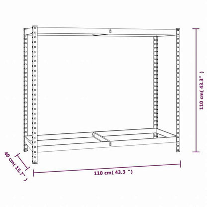 vidaXL 2段型 タイヤラック シルバー 110x40x110 cm 亜鉛メッキ鋼ビジネス&工業用 工業用収納 業務用収納棚(代引不可)