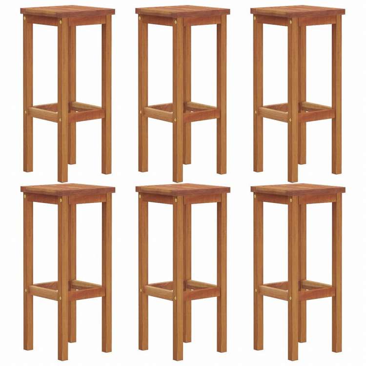 vidaXL バースツール 6点セット アカシア無垢材家具 アウトドア家具 屋外椅子 アウトドアベンチチェア(代引不可)