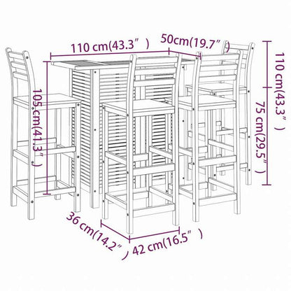 vidaXL ガーデンバー5点セット アカシア無垢材家具 アウトドア家具 屋外家具セット(代引不可)