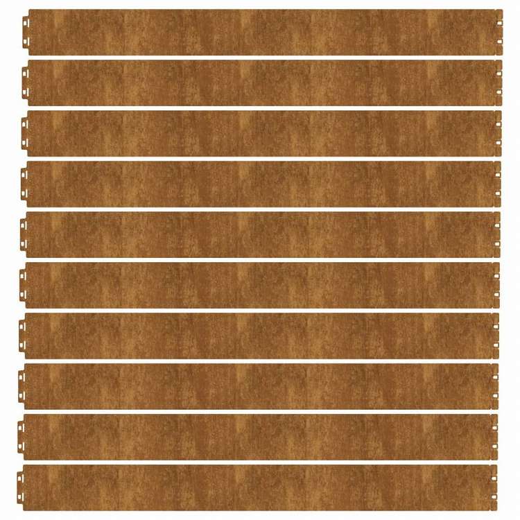 vidaXL 芝生用エッジング 10点 10x103 cm フレキシブル コールテンスチールハードウェア フェンス&バリア 庭小道・縁(代引不可)