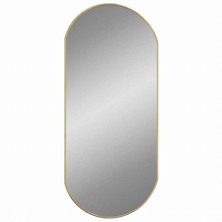 vidaXL 壁取り付け式ミラー ゴールド 90x40 cm オーバルホーム&ガーデン デコレーション 鏡(代引不可)