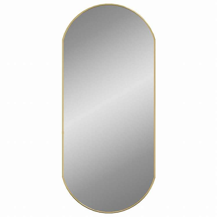 vidaXL 壁取り付け式ミラー ゴールド 90x40 cm オーバルホーム&ガーデン デコレーション 鏡(代引不可)