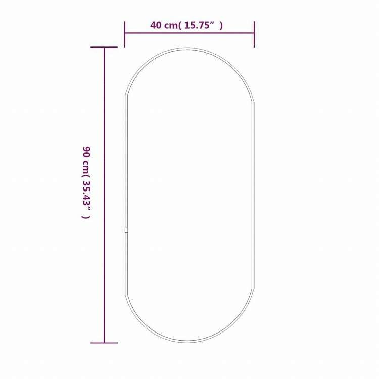 vidaXL 壁取り付け式ミラー ブラック 90x40 cm オーバルホーム&ガーデン デコレーション 鏡(代引不可)