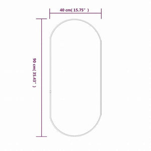vidaXL 壁取り付け式ミラー ブラック 90x40 cm オーバルホーム&ガーデン デコレーション 鏡(代引不可)
