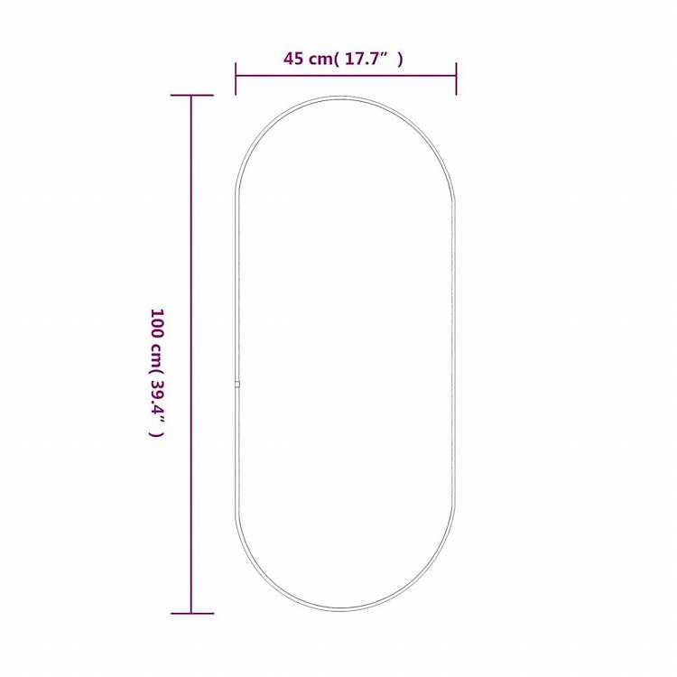 vidaXL 壁取り付け式ミラー ブラック 100x45 cm オーバルホーム&ガーデン デコレーション 鏡(代引不可)