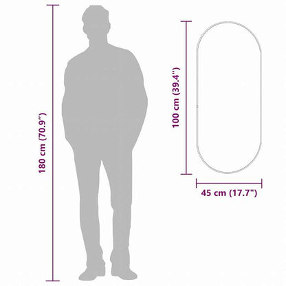 vidaXL 壁取り付け式ミラー ブラック 100x45 cm オーバルホーム&ガーデン デコレーション 鏡(代引不可)