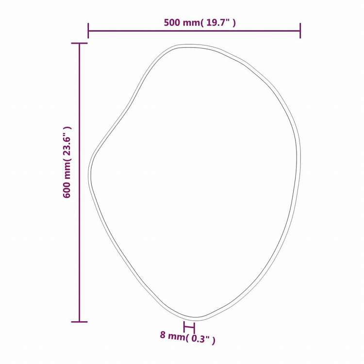 vidaXL ウォールミラー ブラック 60x50 cmホーム&ガーデン デコレーション 鏡(代引不可)
