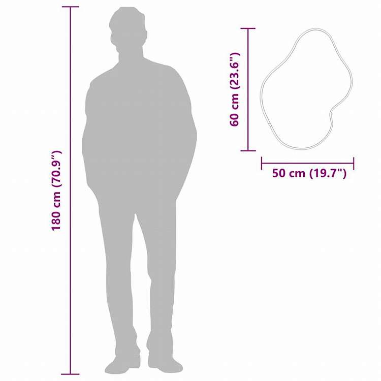 vidaXL ウォールミラー ブラック 60x50 cmホーム&ガーデン デコレーション 鏡(代引不可)