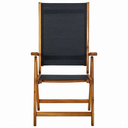 vidaXL 折りたたみガーデンチェア 6点セット アカシア無垢材&合成繊維家具 アウトドア家具 屋外椅子 アウトドアベンチチェア(代引不可)