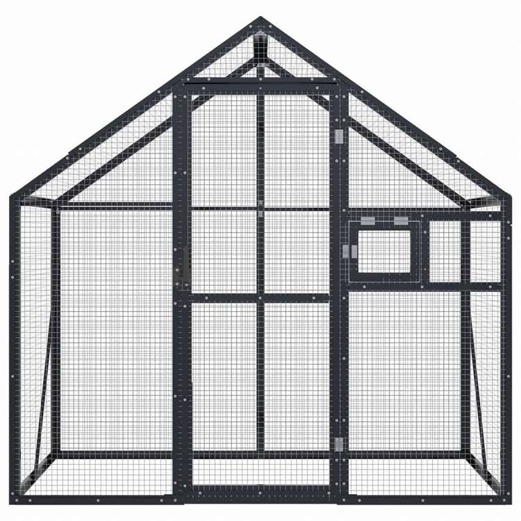 vidaXL 鳥小屋 アビアリー アントラシート 179x100x185 cm アルミ動物&ペット用品 ペット用品 鳥用品 取りかご・スタンド(代引不可)