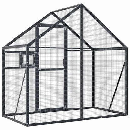 vidaXL 鳥小屋 アビアリー アントラシート 179x100x185 cm アルミ動物&ペット用品 ペット用品 鳥用品 取りかご・スタンド(代引不可)