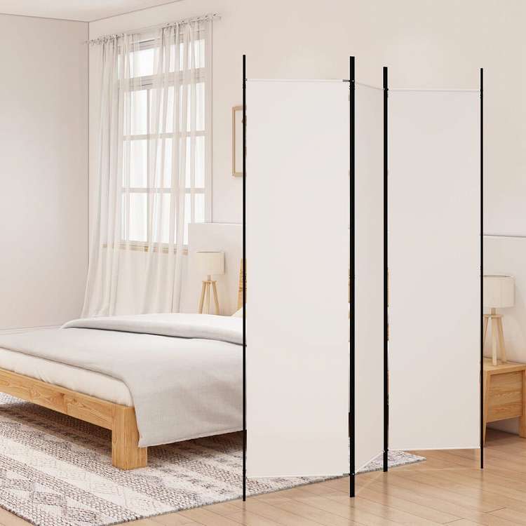 vidaXL 3枚パネル 間仕切り ホワイト 150x200cm 布製家具 間仕切り(代引不可)