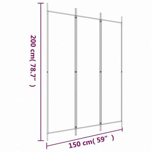 vidaXL 3枚パネル 間仕切り ホワイト 150x200cm 布製家具 間仕切り(代引不可)