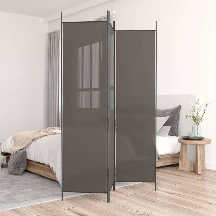 vidaXL 3枚パネル 間仕切り アントラシート 150x200cm ファブリック家具 間仕切り(代引不可)