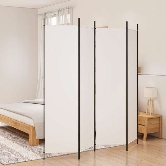 vidaXL 4枚パネル 間仕切り ホワイト 200x200cm 布製家具 間仕切り(代引不可)