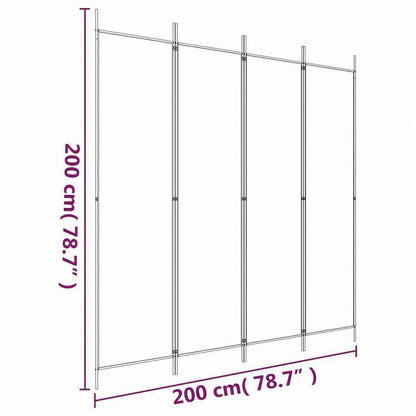 vidaXL 4枚パネル 間仕切り ホワイト 200x200cm 布製家具 間仕切り(代引不可)