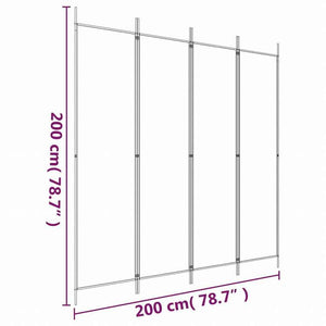 vidaXL 4枚パネル 間仕切り ホワイト 200x200cm 布製家具 間仕切り(代引不可)