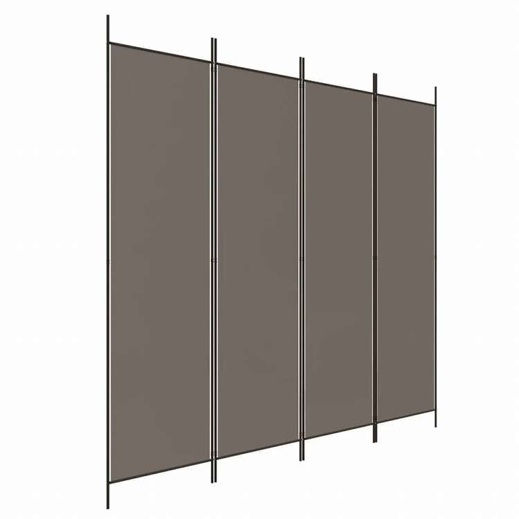 vidaXL 4枚パネル 間仕切り アントラシート 200x200cm 布張り家具 間仕切り(代引不可)