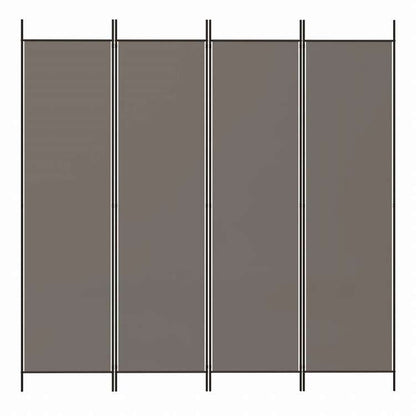 vidaXL 4枚パネル 間仕切り アントラシート 200x200cm 布張り家具 間仕切り(代引不可)